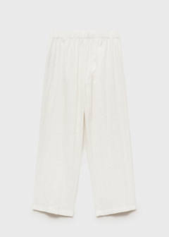Linen-blend culotte suit trousers — White 6