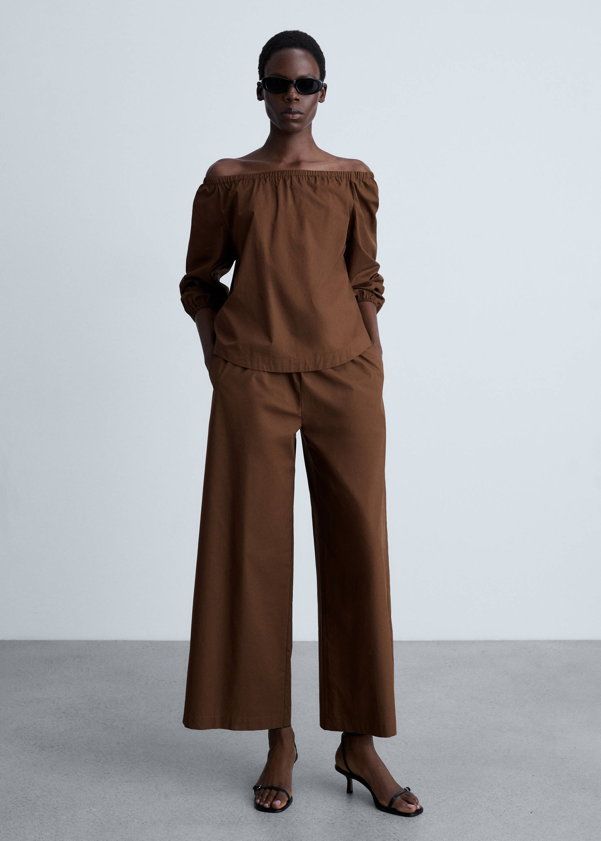 Cotton culotte trousers - General plane