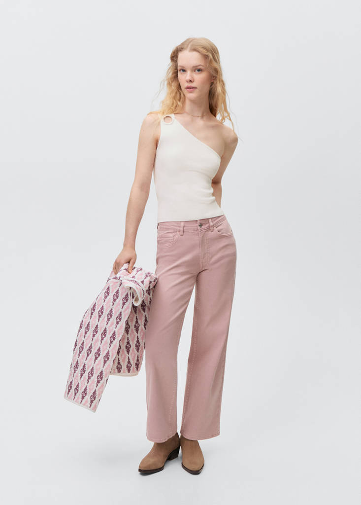 Knit asymmetric top — Off White