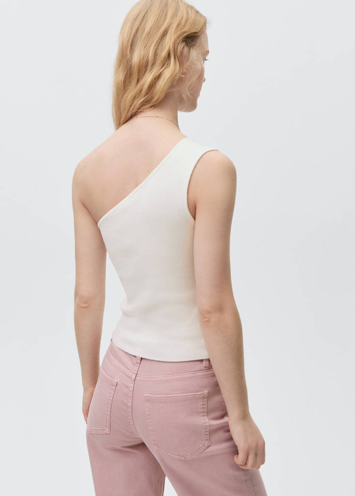 Knit asymmetric top — Off White