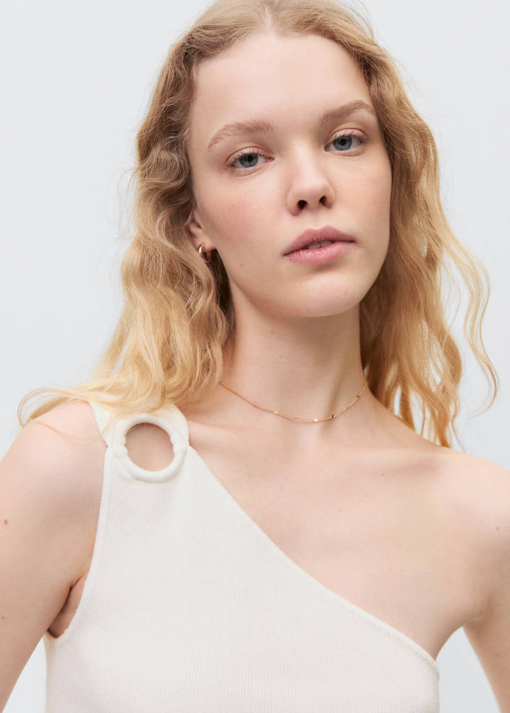 Knit asymmetric top — Off White