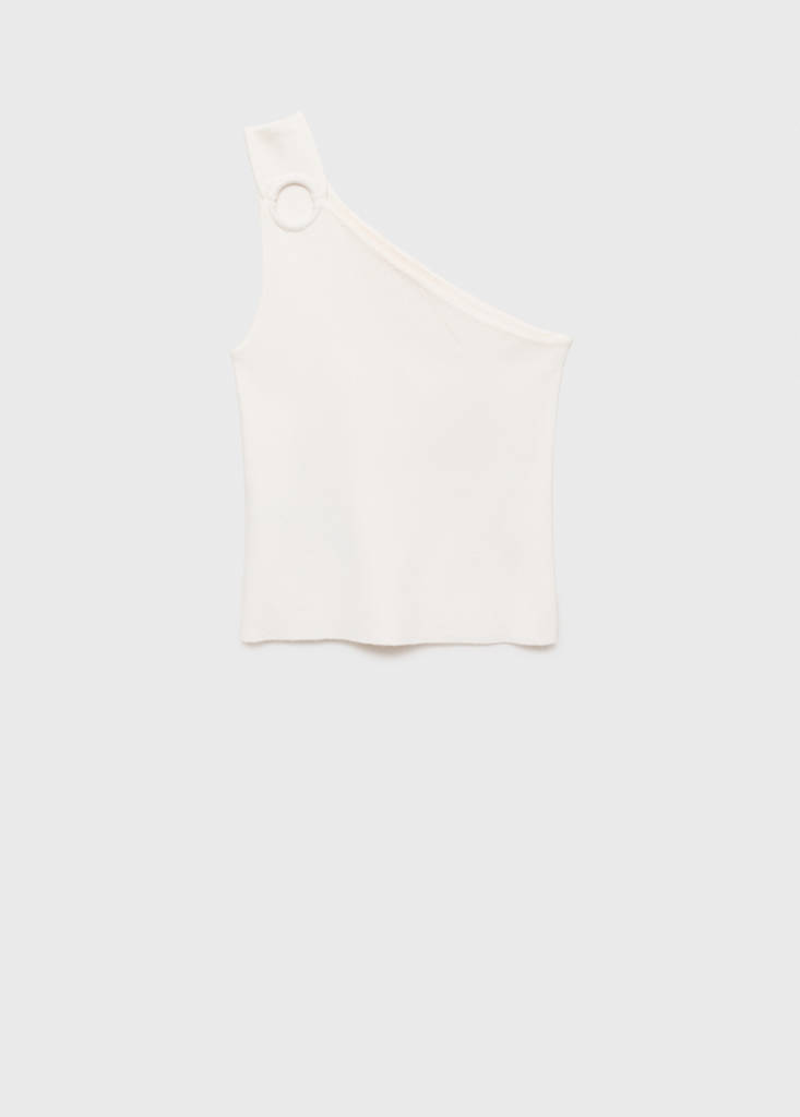 Knit asymmetric top — Off White