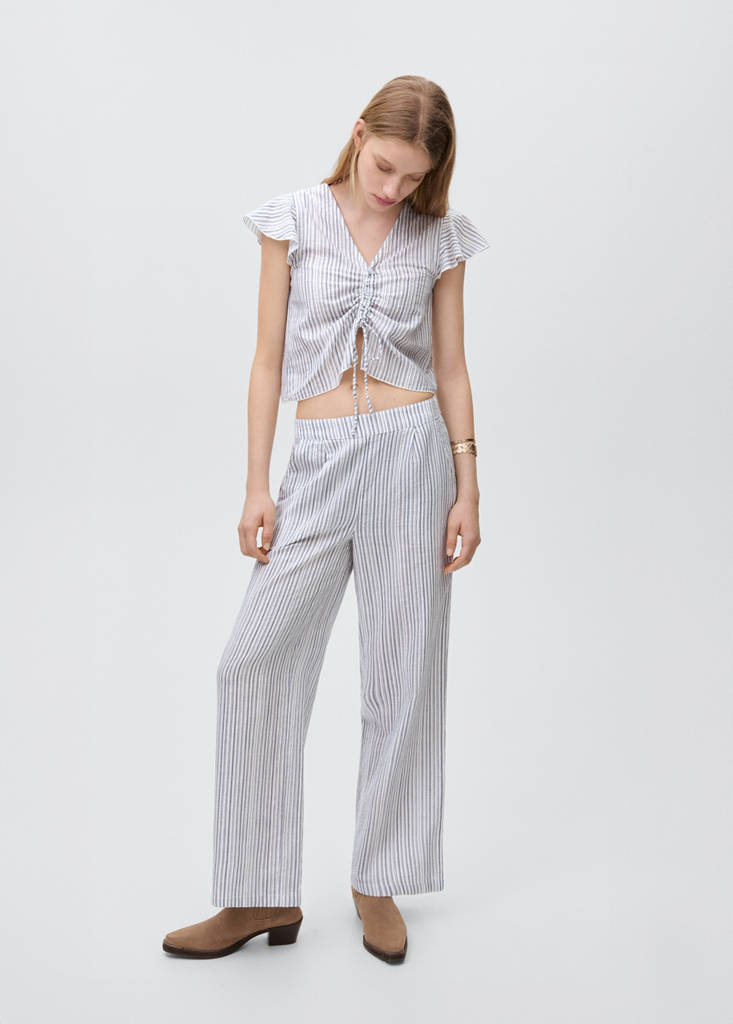 Ruched detail blouse — Sky Blue