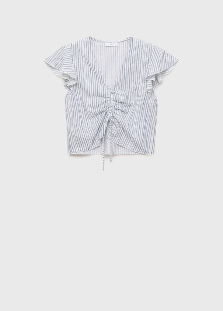 Ruched detail blouse — Sky Blue