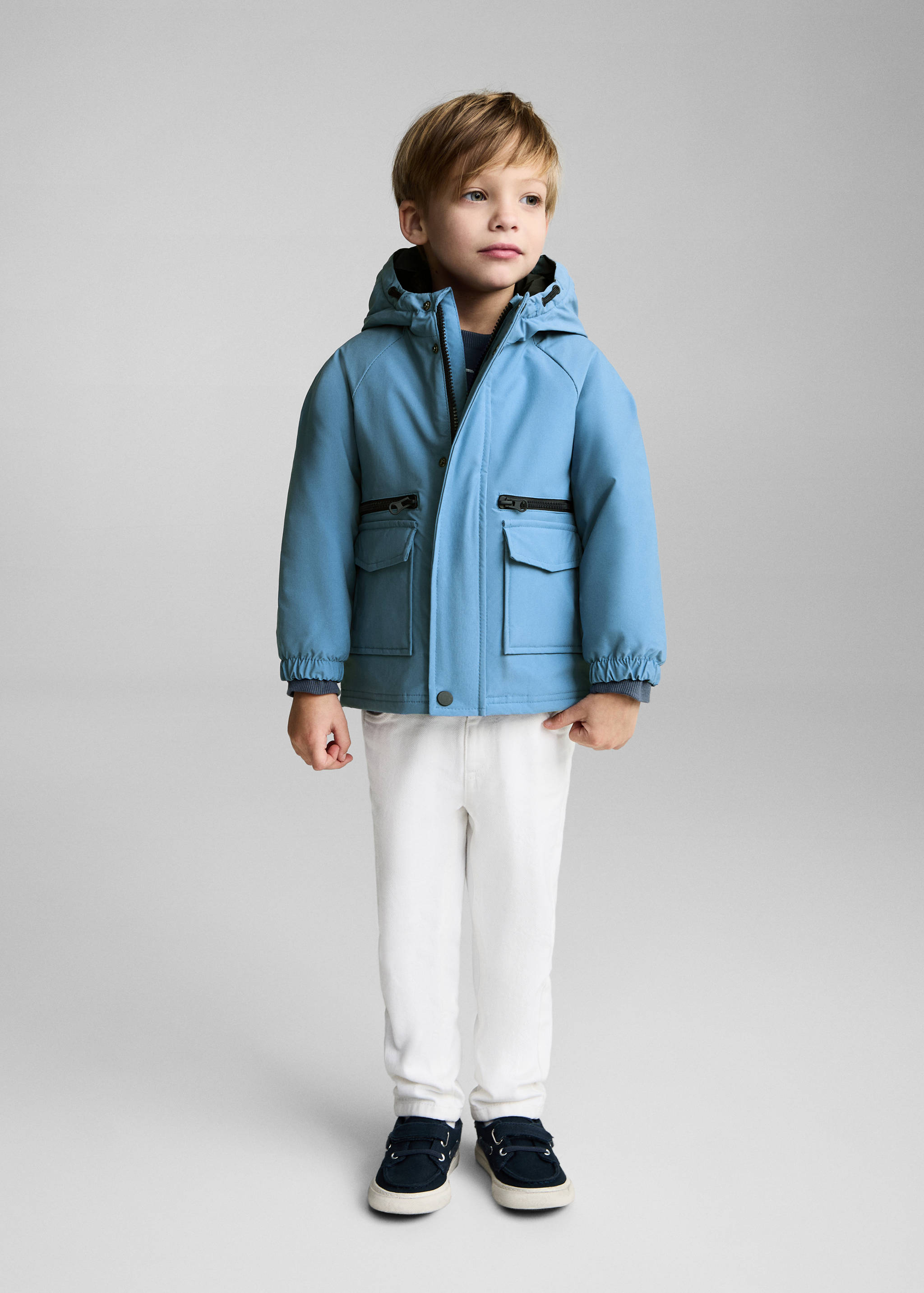 Quilted lining waterproof parka - General plane