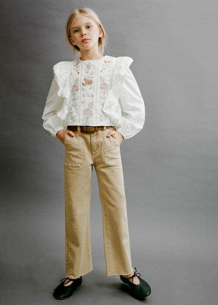 Floral embroidered blouse — White