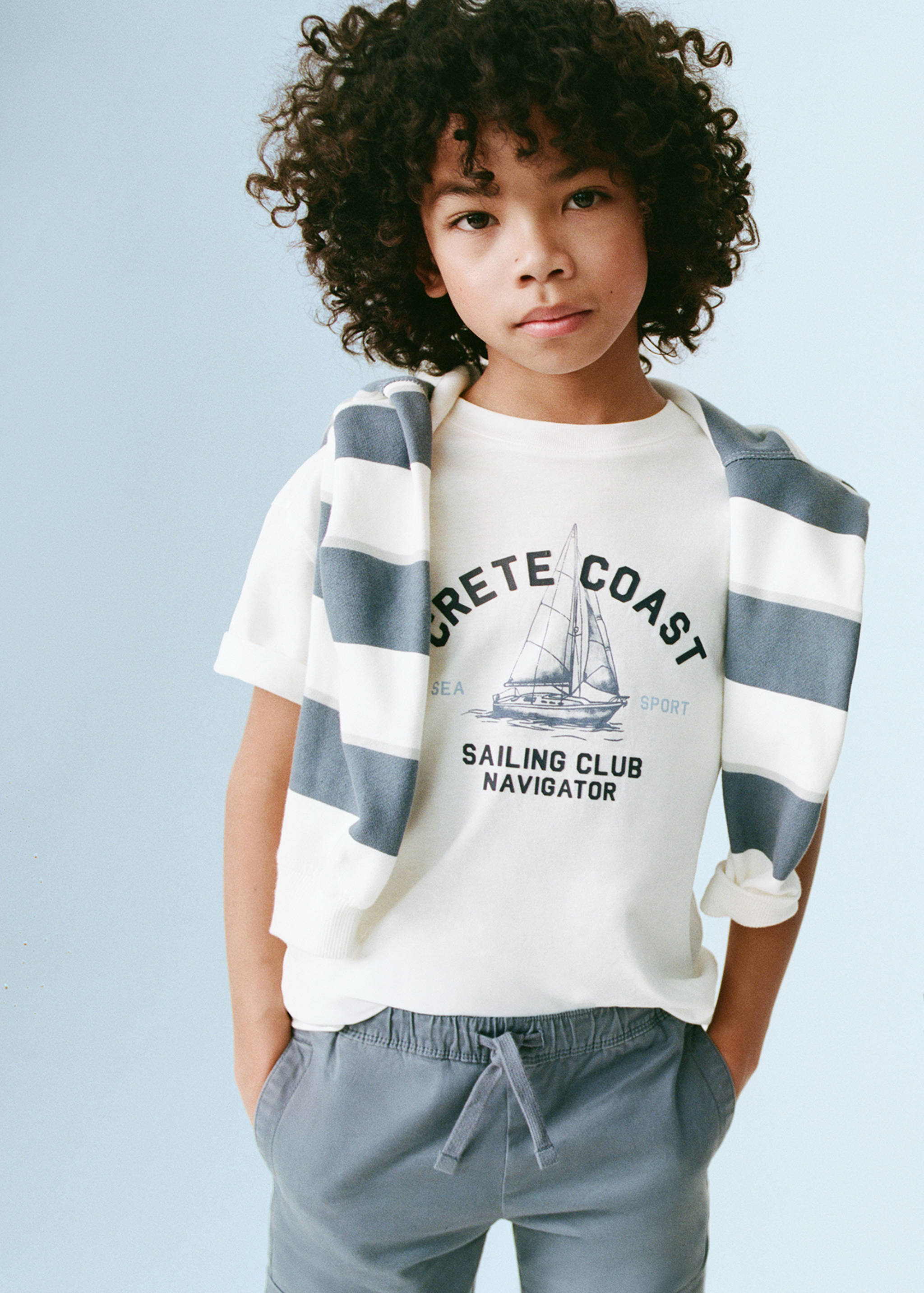 Printed cotton-blend T-shirt - General plane