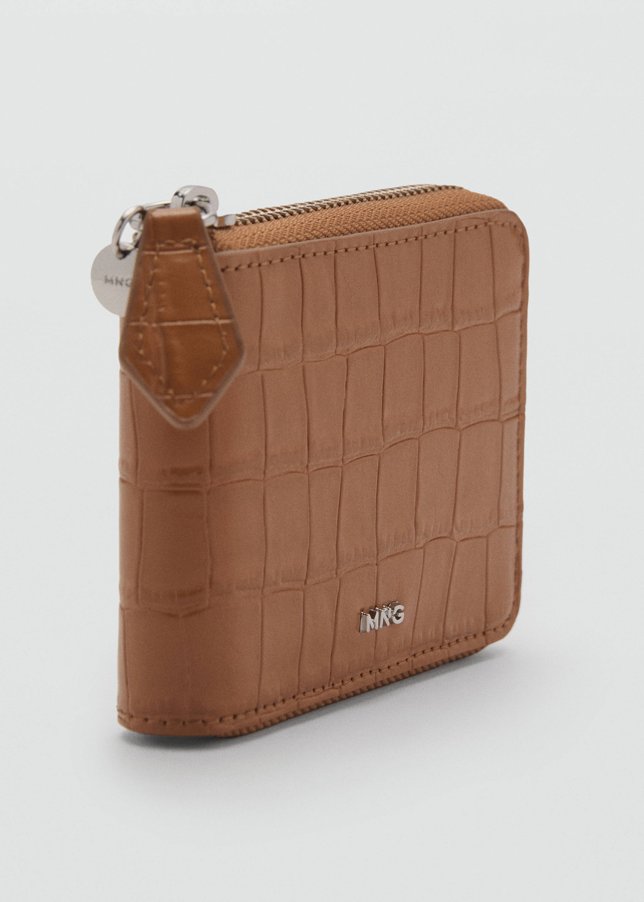 Croco faux-leather mini wallet - Medium plane