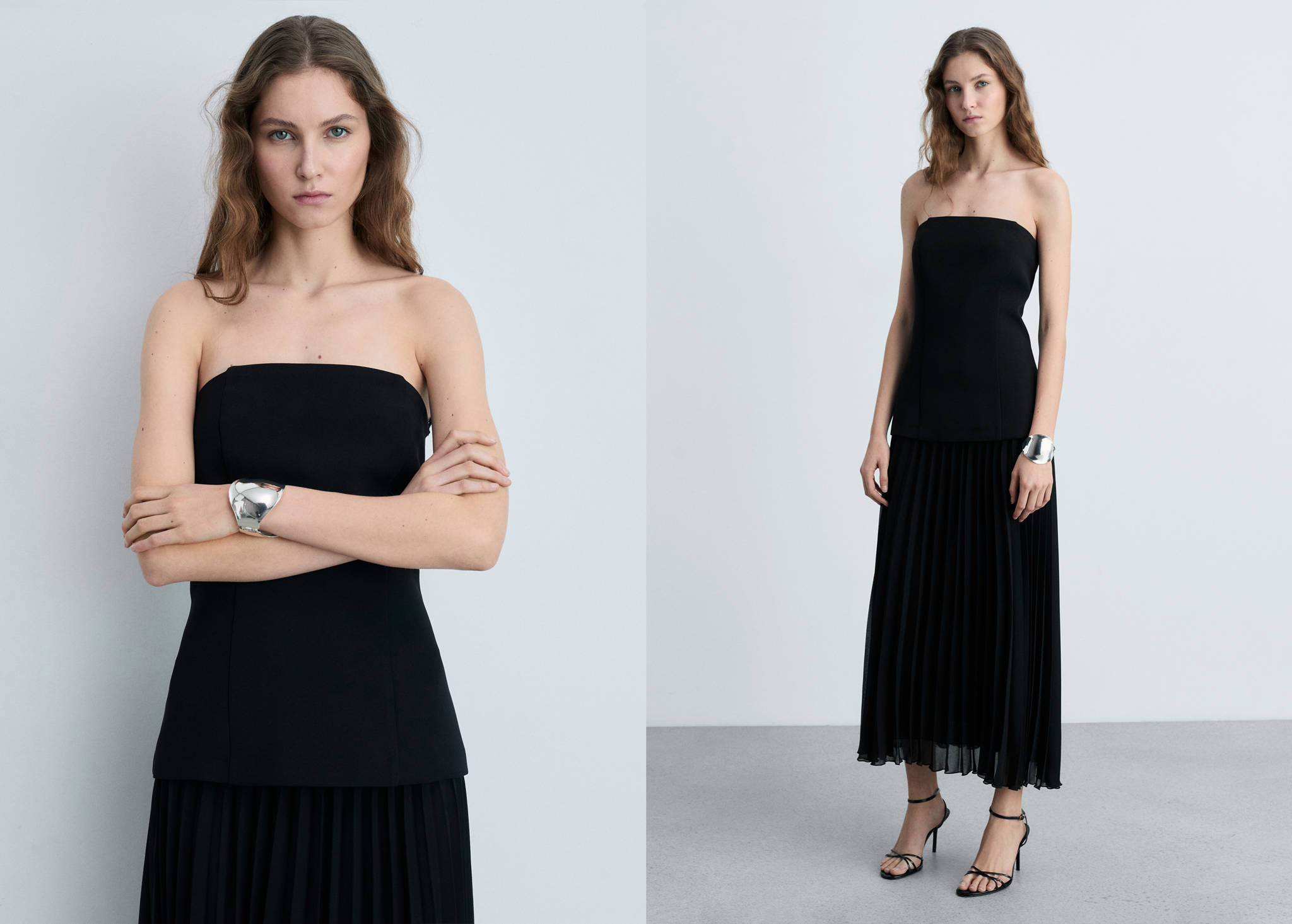 Combined strapless dress - Panoramic plane