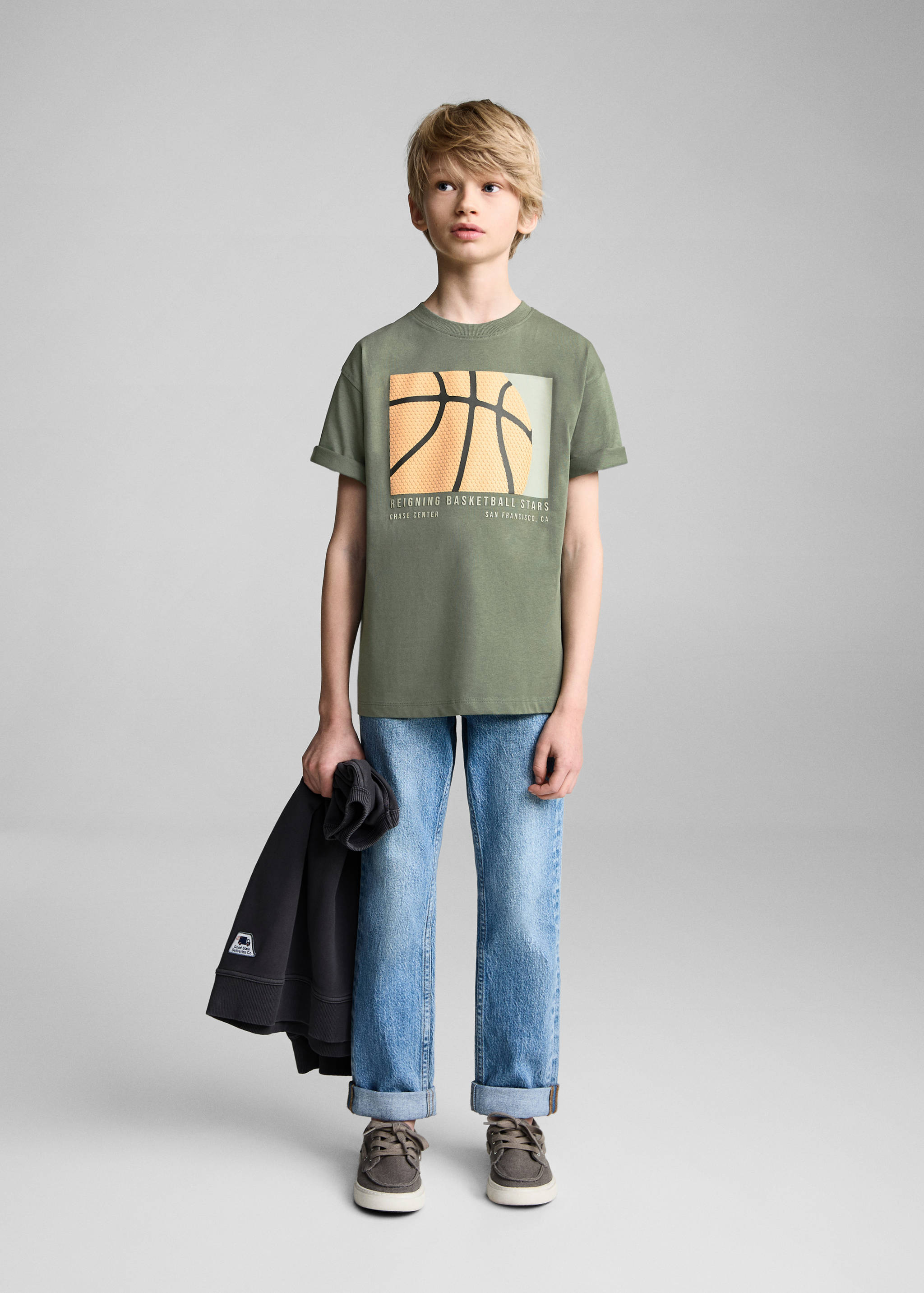 Printed cotton-blend T-shirt - General plane