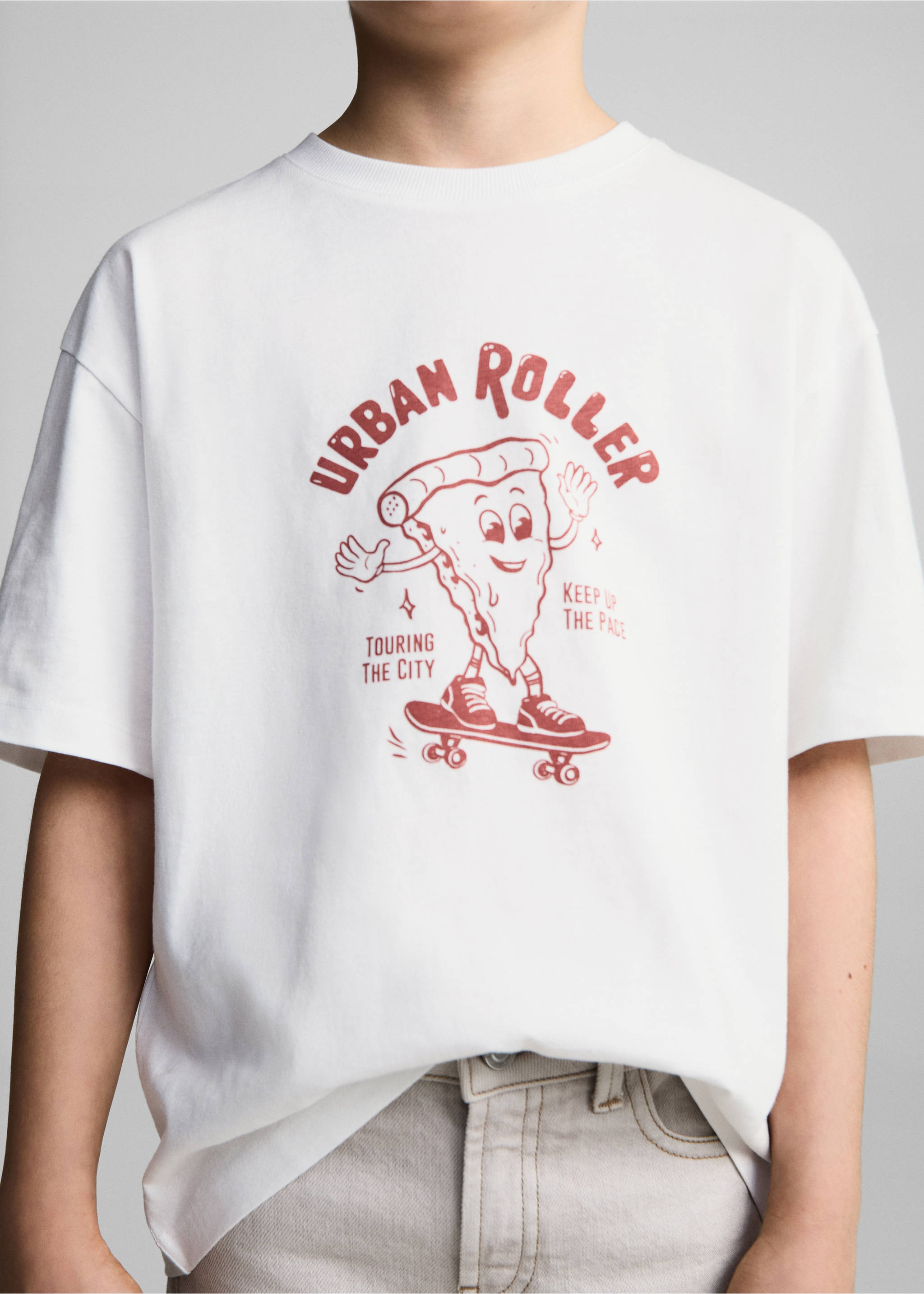 Printed cotton-blend t-shirt - Details of the article 1, Off White. Ref: 87015143-00.