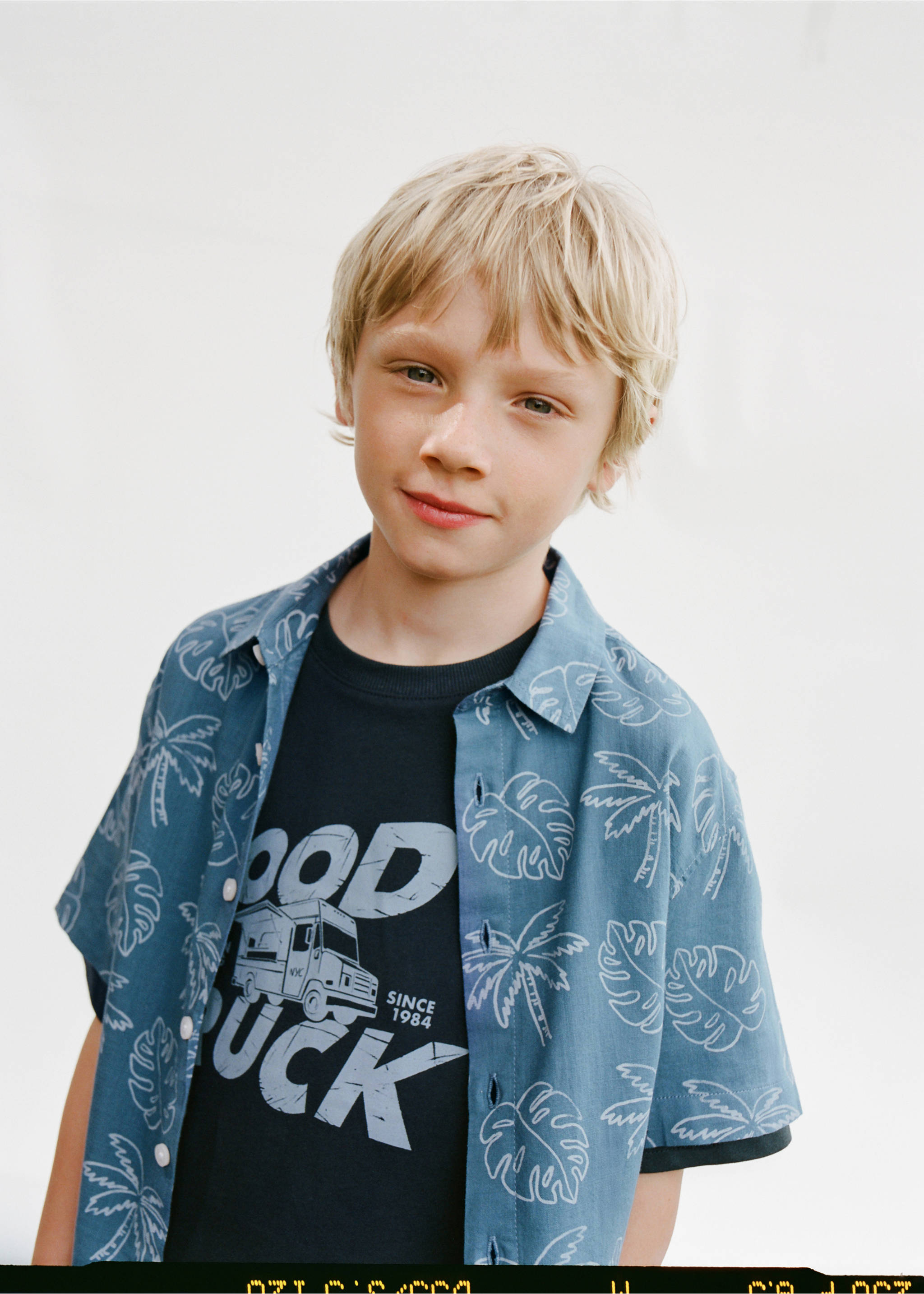 Printed cotton-blend t-shirt - Details of the article 5, Dark Navy. Ref: 87015143-00.