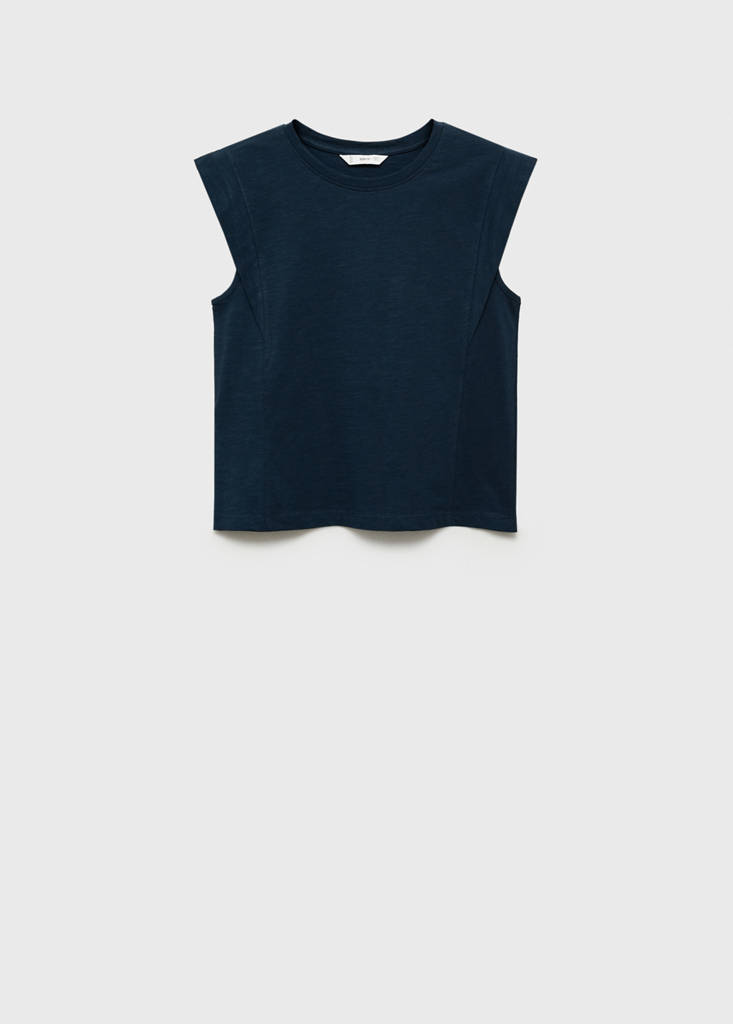Pleated T-shirt — Dark Navy
