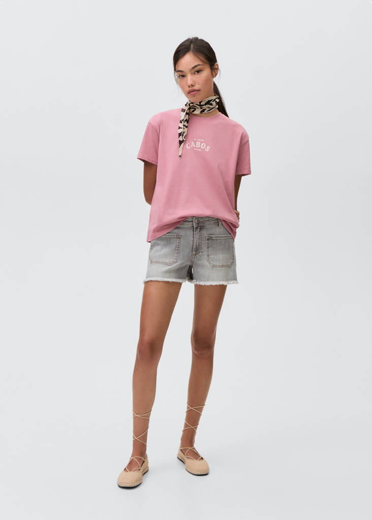 Short-sleeved printed t-shirt — Pale Pink