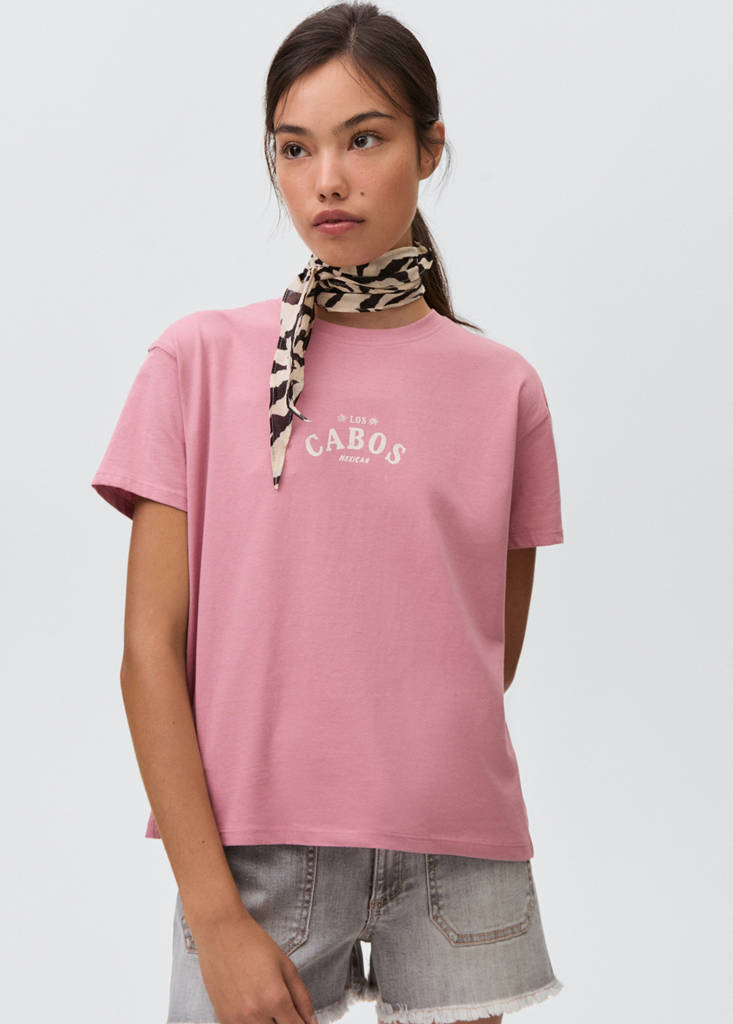 Short-sleeved printed t-shirt — Pale Pink