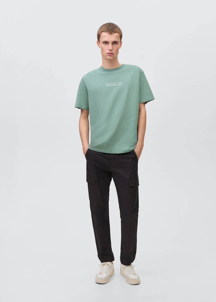 Message cotton T-shirt — Green