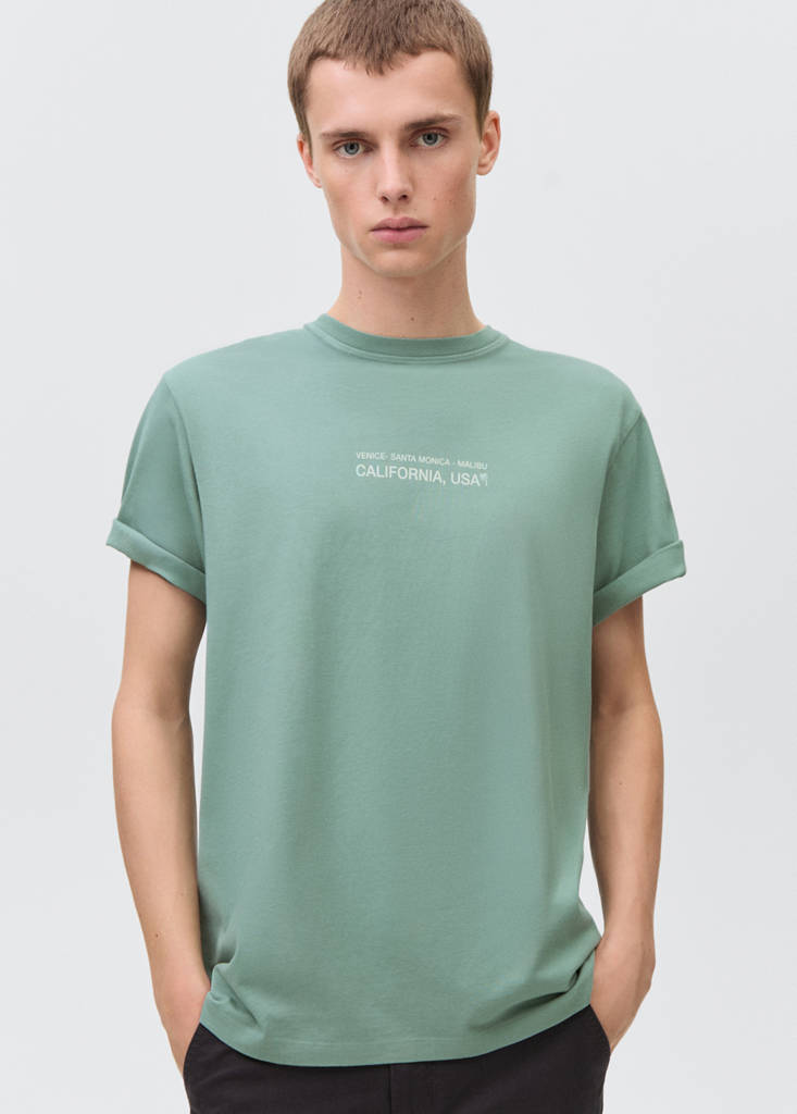 Message cotton T-shirt — Green