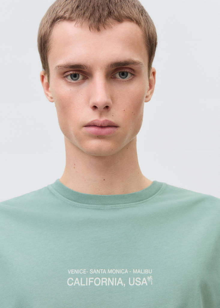 Message cotton T-shirt — Green