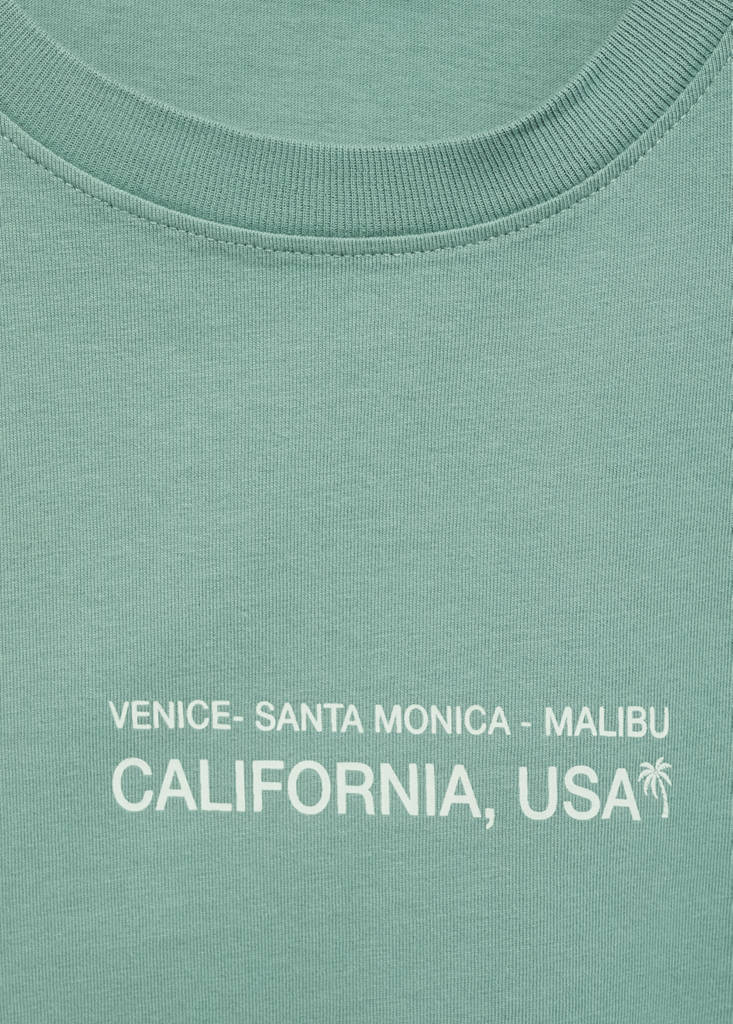 Message cotton T-shirt — Green