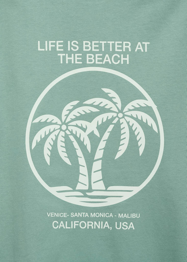 Message cotton T-shirt — Green