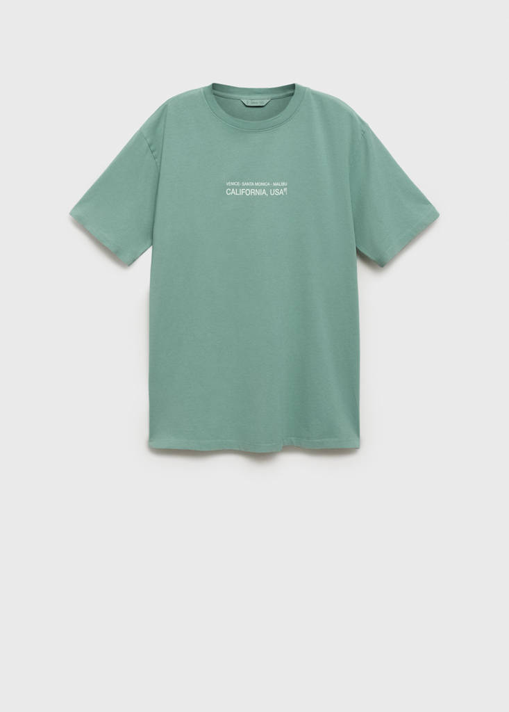 Message cotton T-shirt — Green