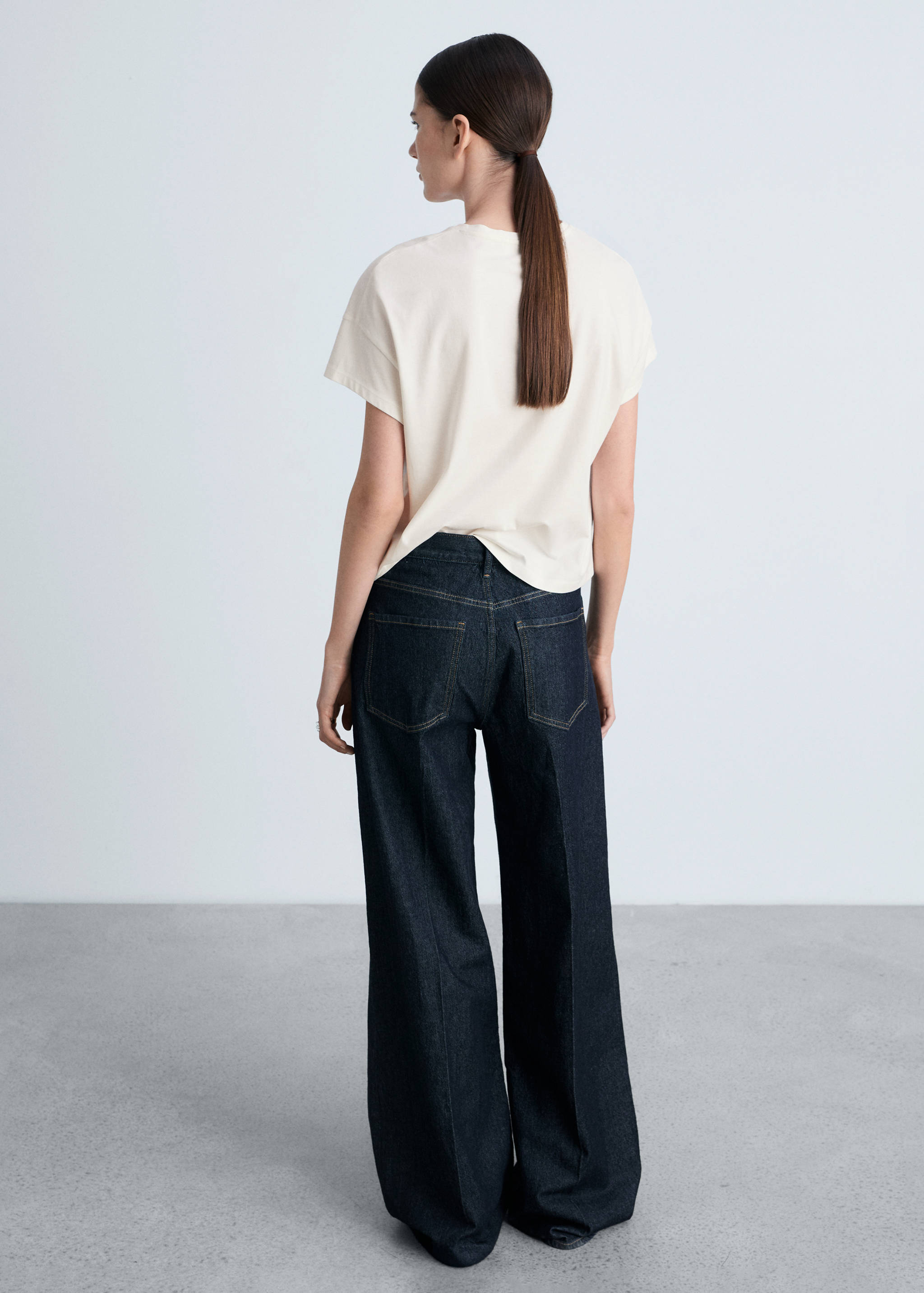 تي شيرت قطني مع رسالة مطبوعة - الجهة الخلفية للمنتج