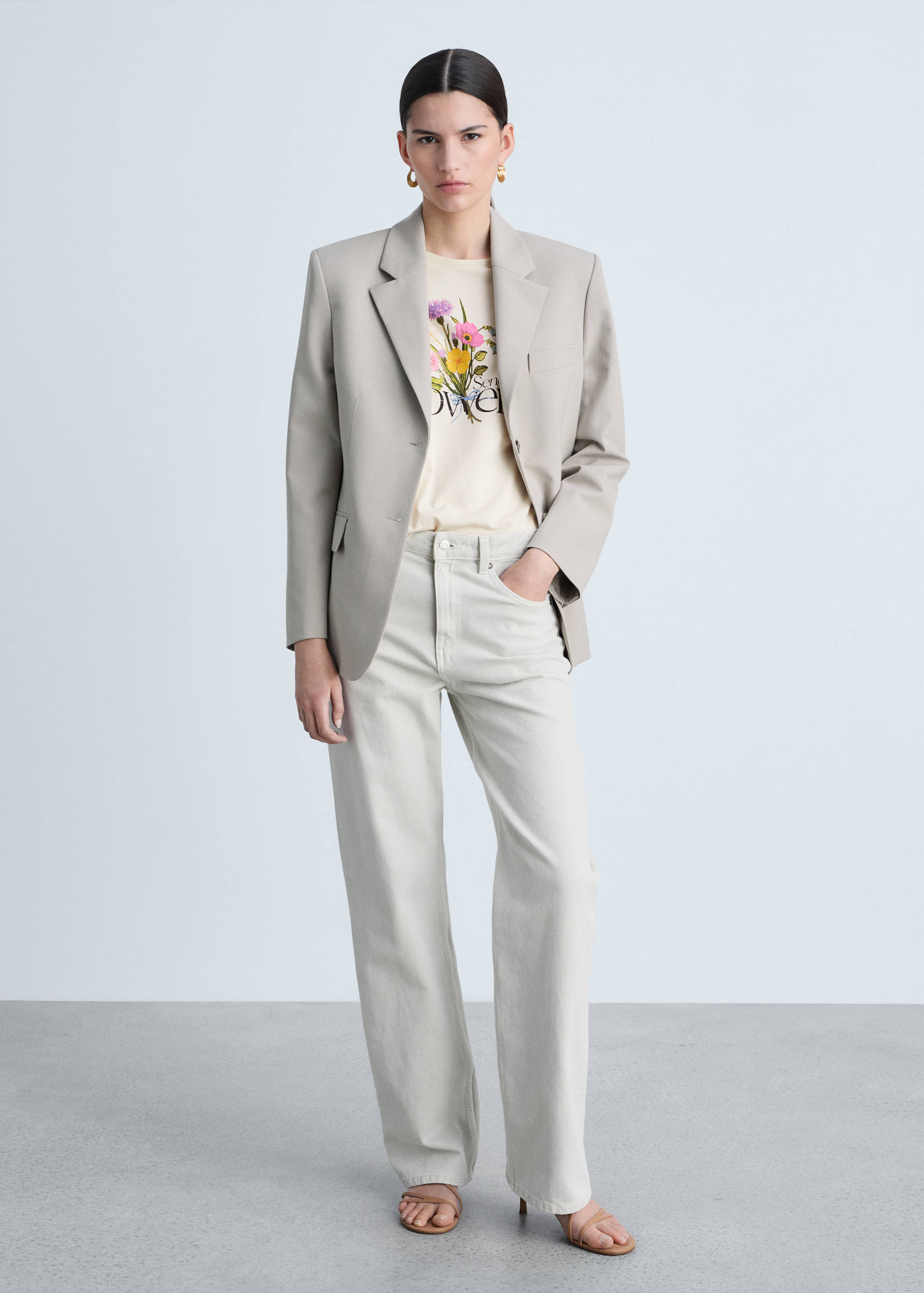 تي شيرت قطني مع رسالة مطبوعة - رؤية عامة