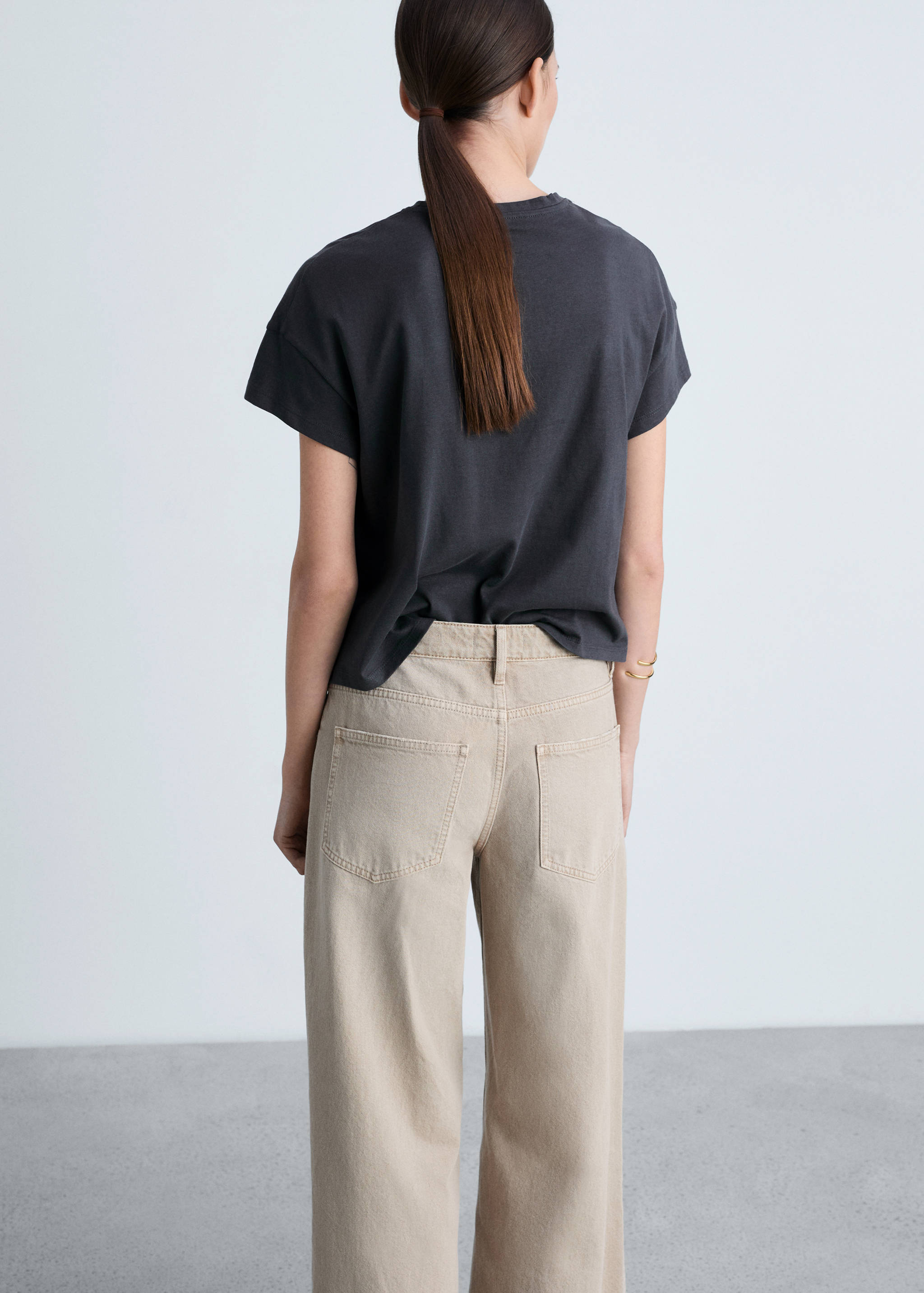 تي شيرت قطني مع رسالة مطبوعة - الجهة الخلفية للمنتج