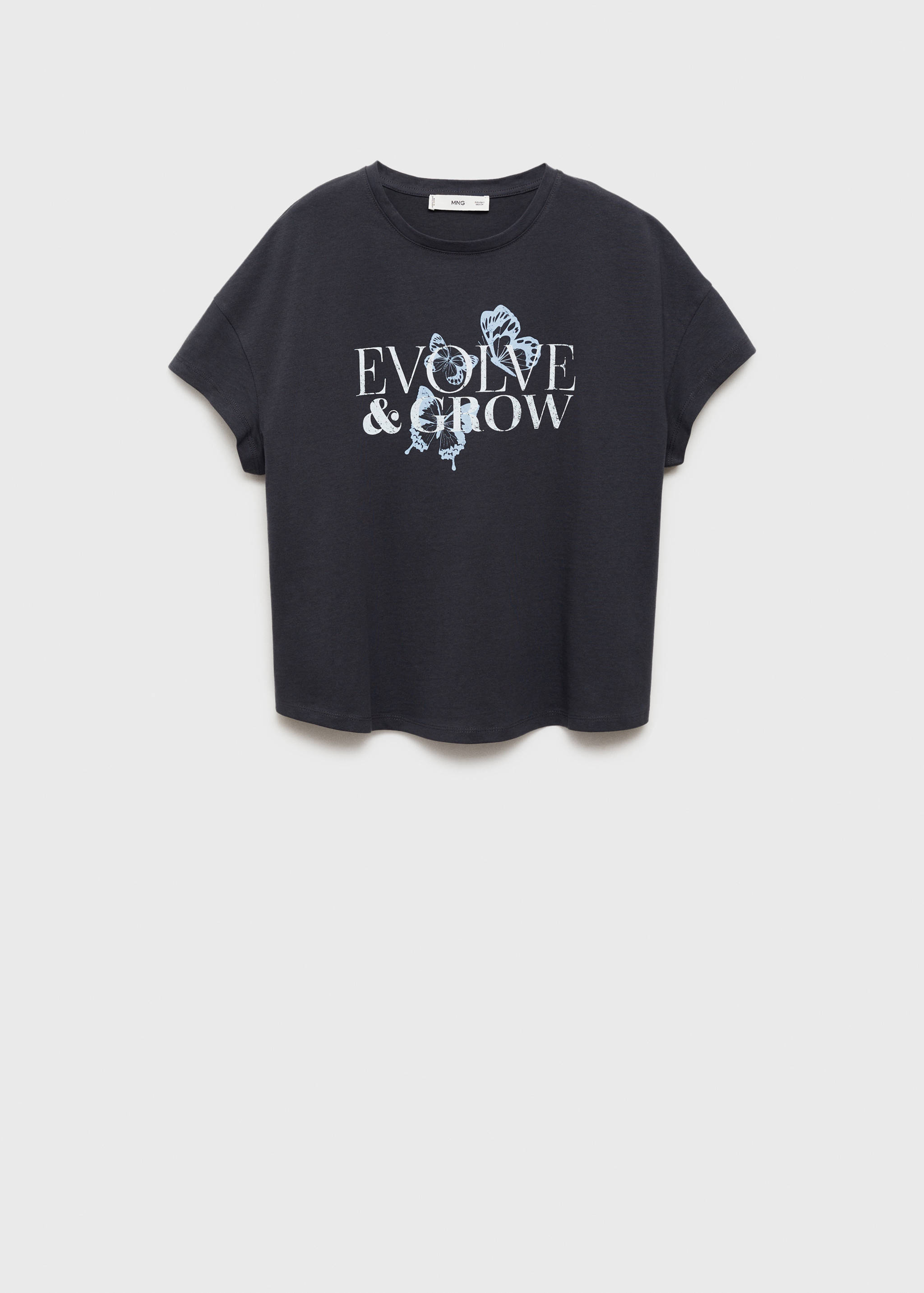 تي شيرت قطني مع رسالة مطبوعة - منتج دون نموذج