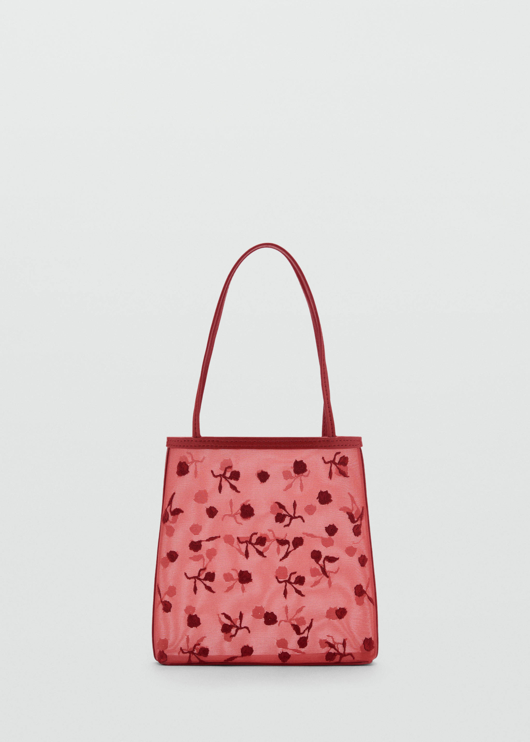 Flower-embroidered mesh bag - Article without model