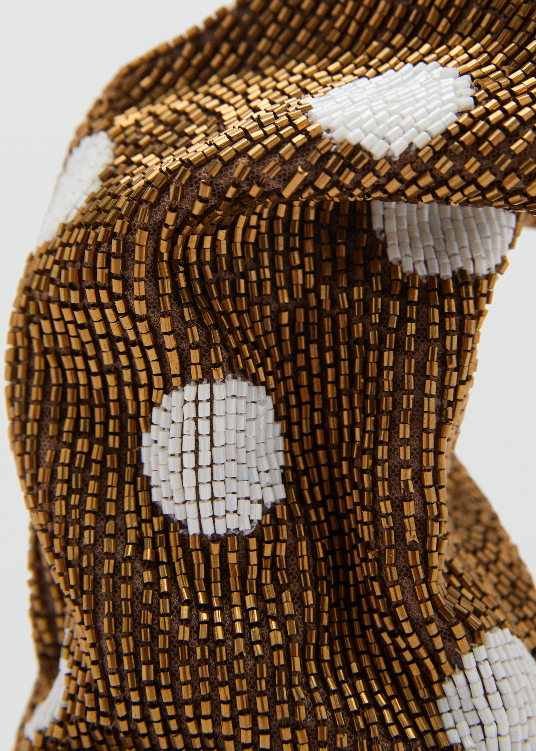Rhinestone-embroidered handbag - Details of the article 2, Copper. Ref: 87015753-00.