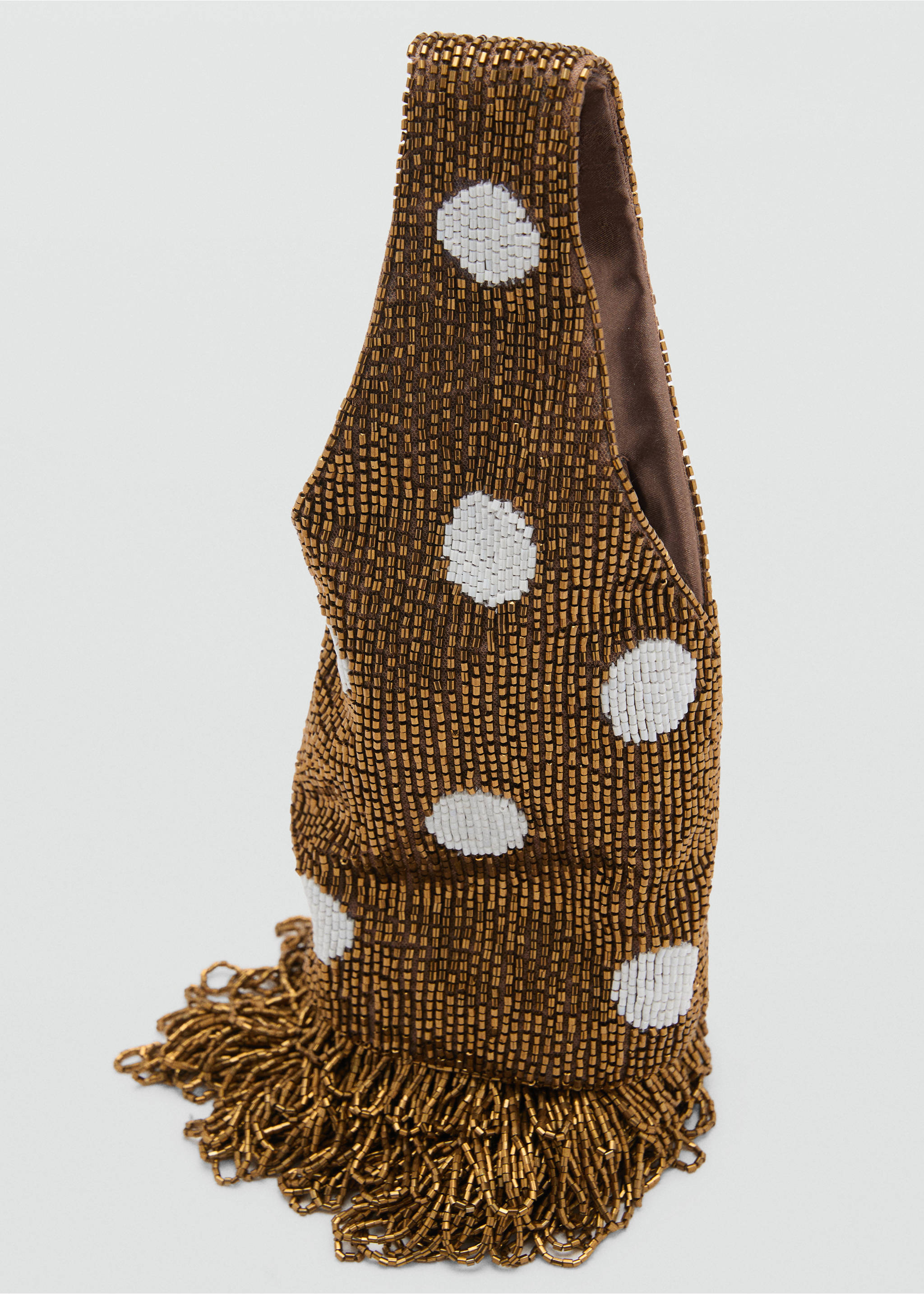 Rhinestone-embroidered handbag - Details of the article 3, Copper. Ref: 87015753-00.