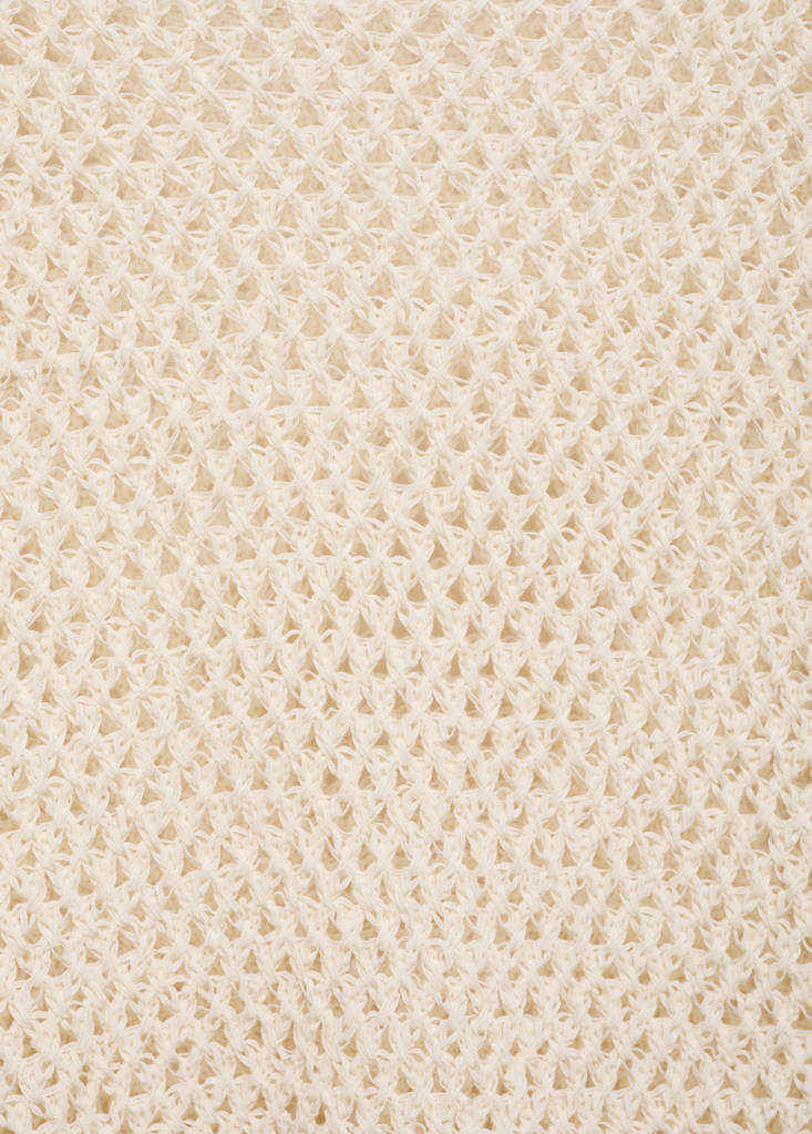 Openwork knitted boat-neck sweater — Ecru