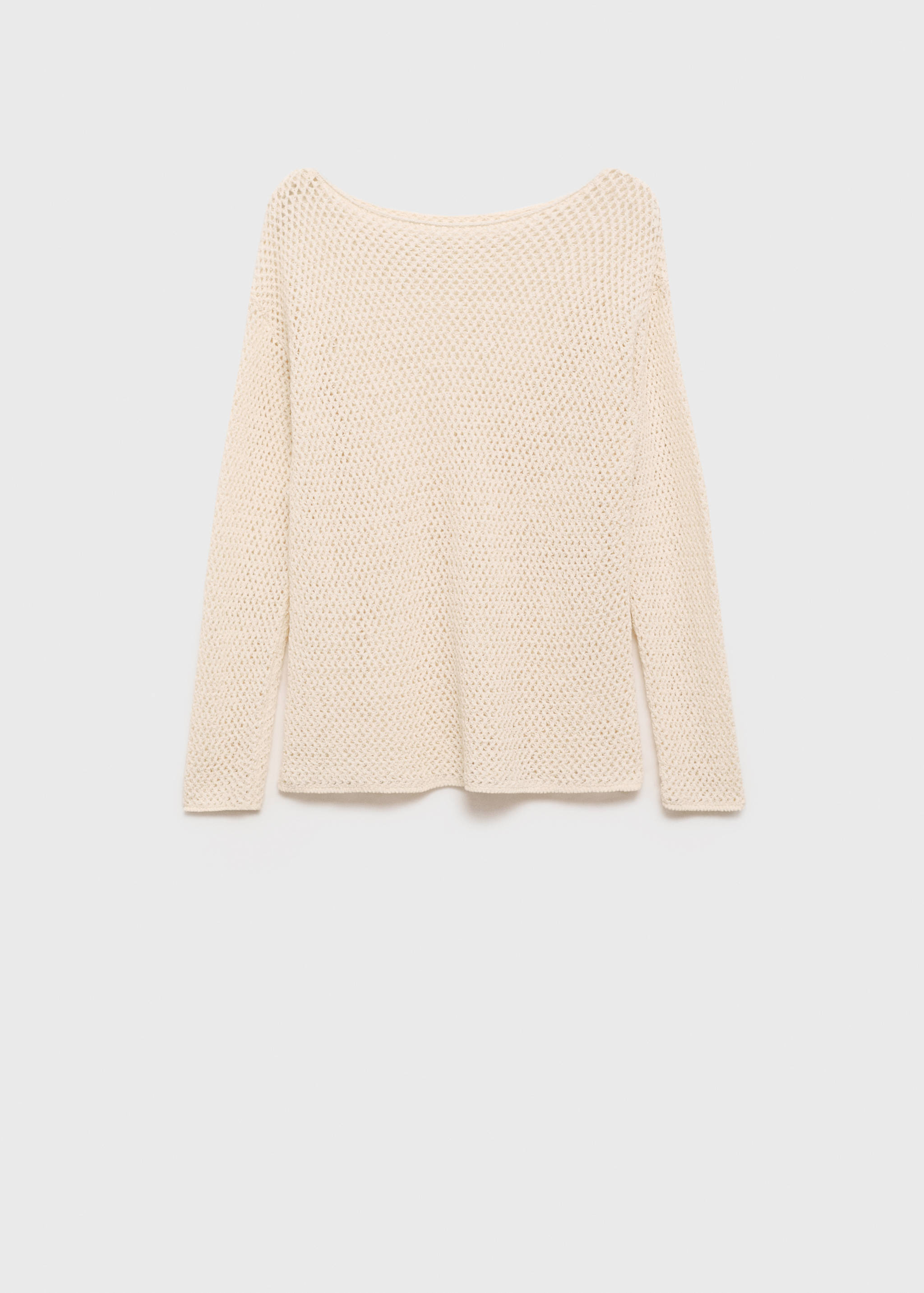 Knitted boat-neck sweater with lace pattern - Article without model