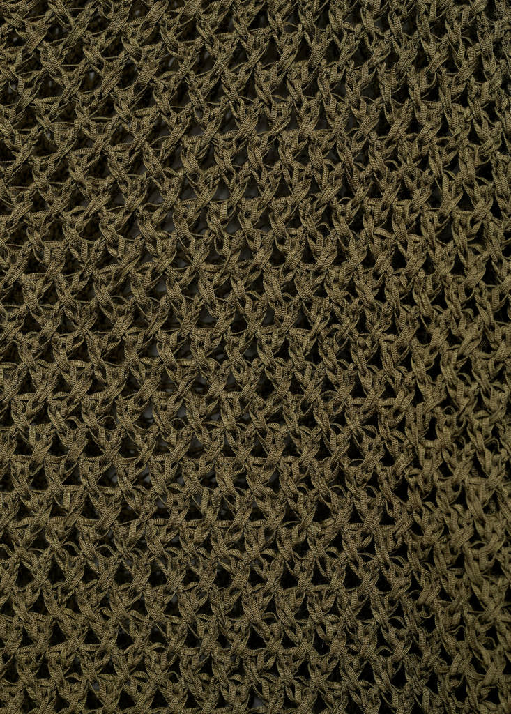 Openwork knitted boat-neck sweater — Khaki