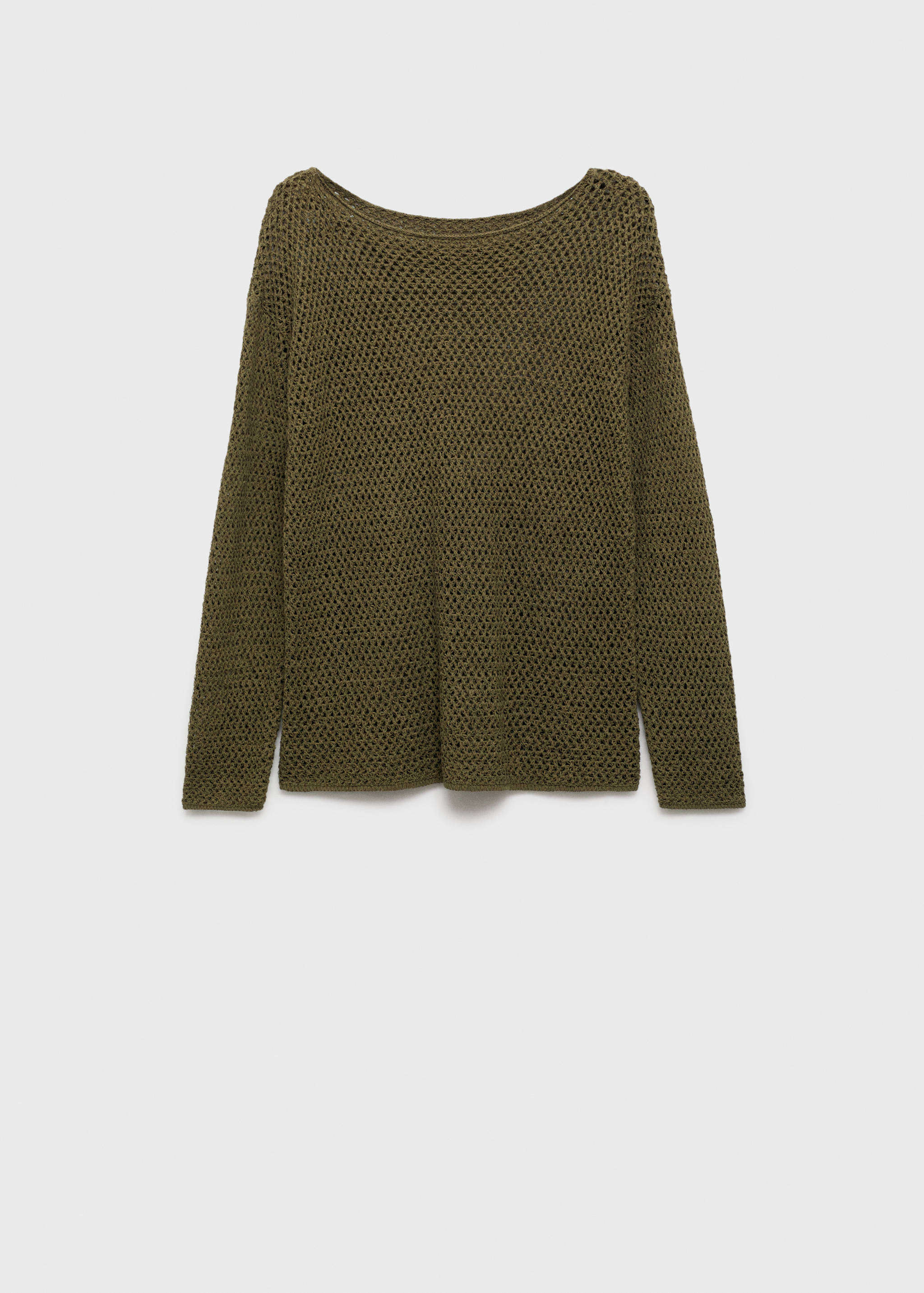 Knitted boat-neck sweater with lace pattern - Article without model