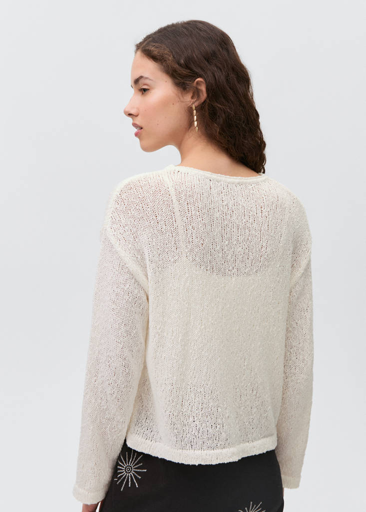 Textured knit sweater — Off White
