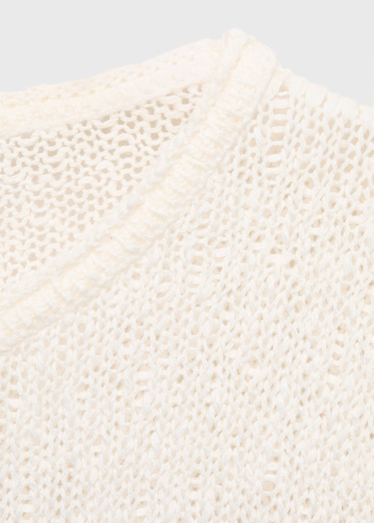 Textured knit sweater — Off White