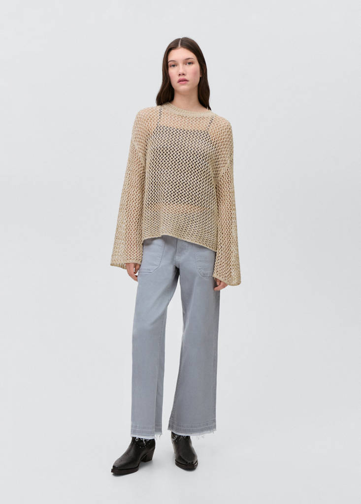 Openwork knit sweater — Beige