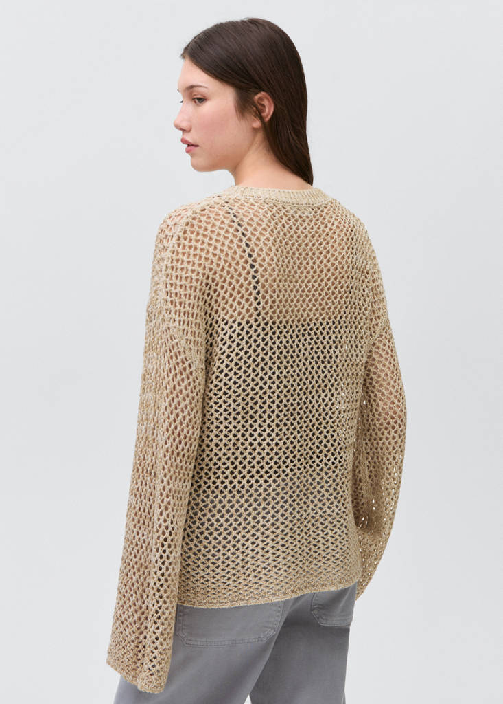 Openwork knit sweater — Beige