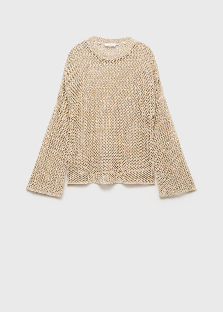 Openwork knit sweater — Beige