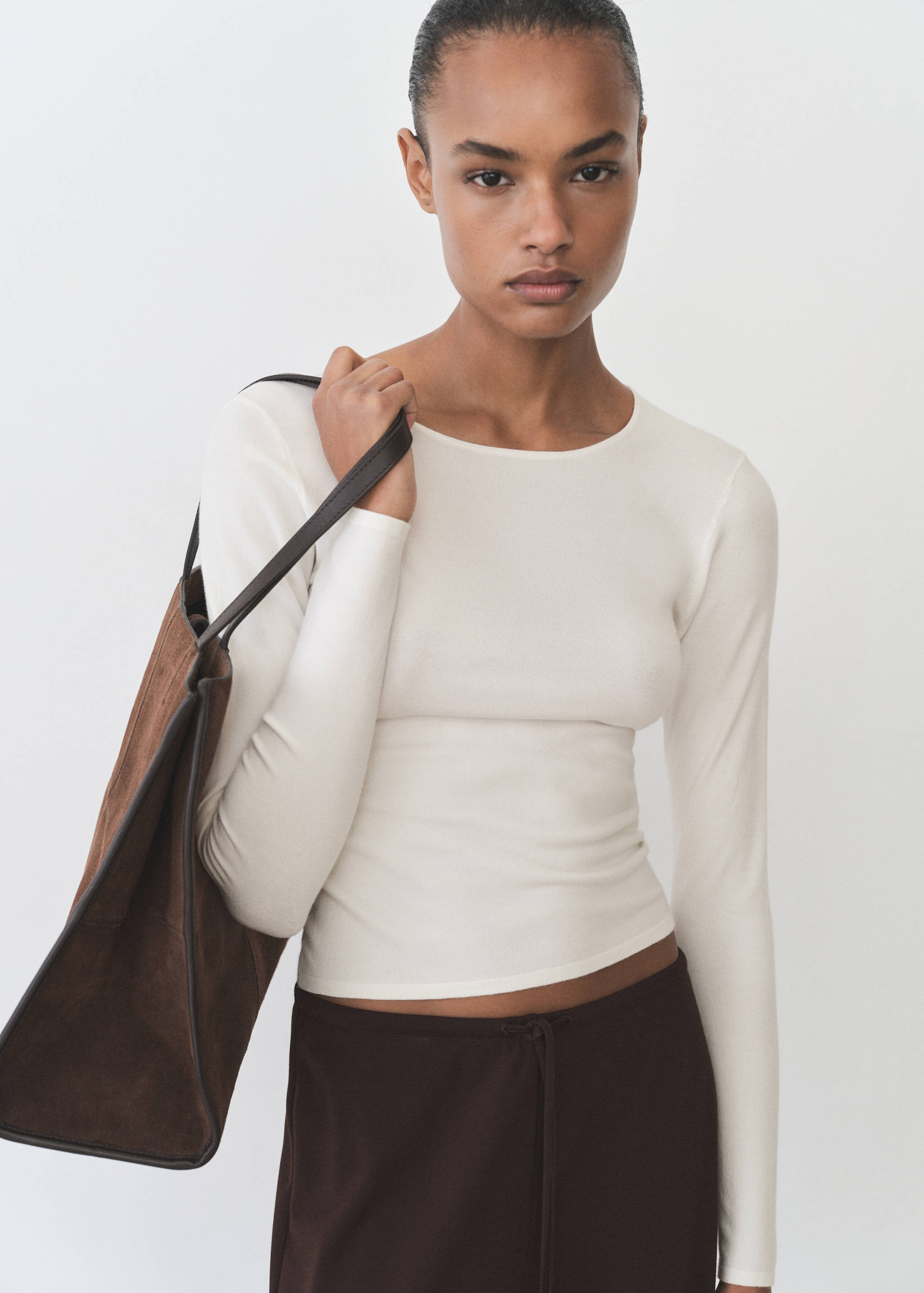 Fine-knit fitted sweater - Medium plane