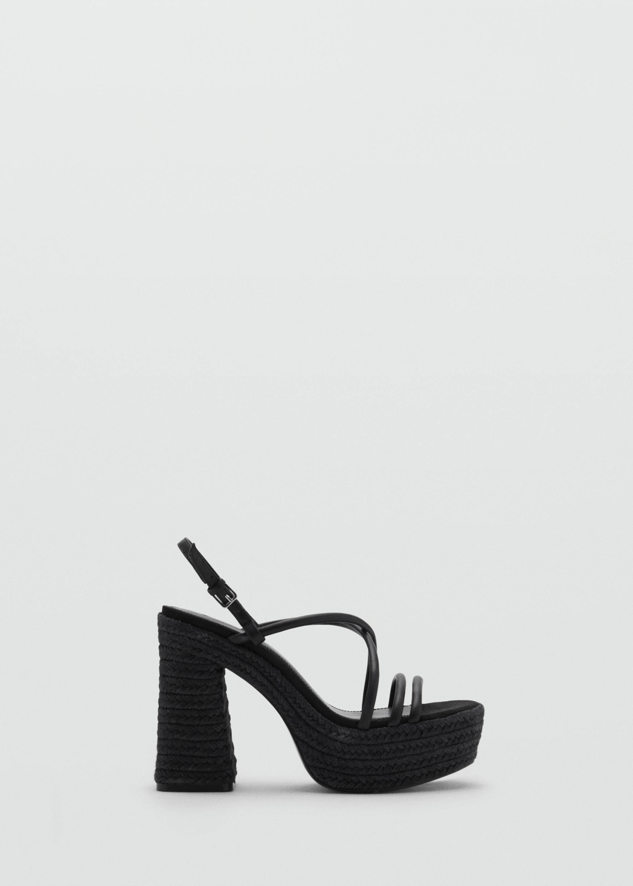 Heeled esparto sandal with straps - Article without model