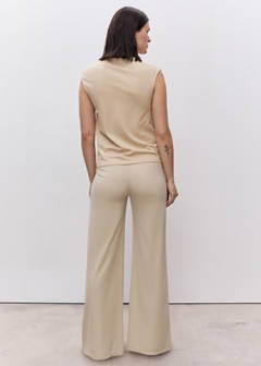 Maternity top with draped neck — Sand 3