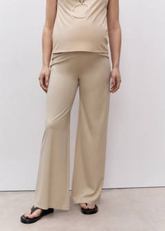 Maternity top with draped neck — Sand 4