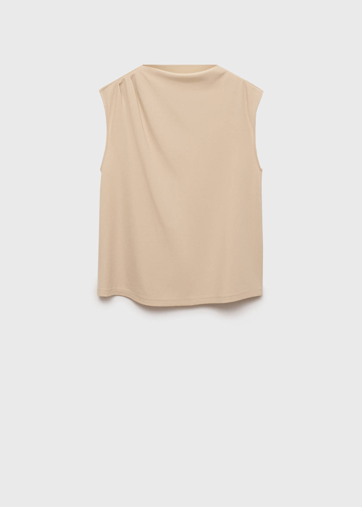 Maternity top with draped neck — Sand