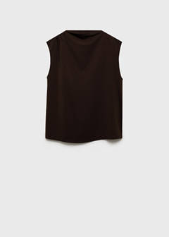 Maternity top with draped neck — Chocolate 5