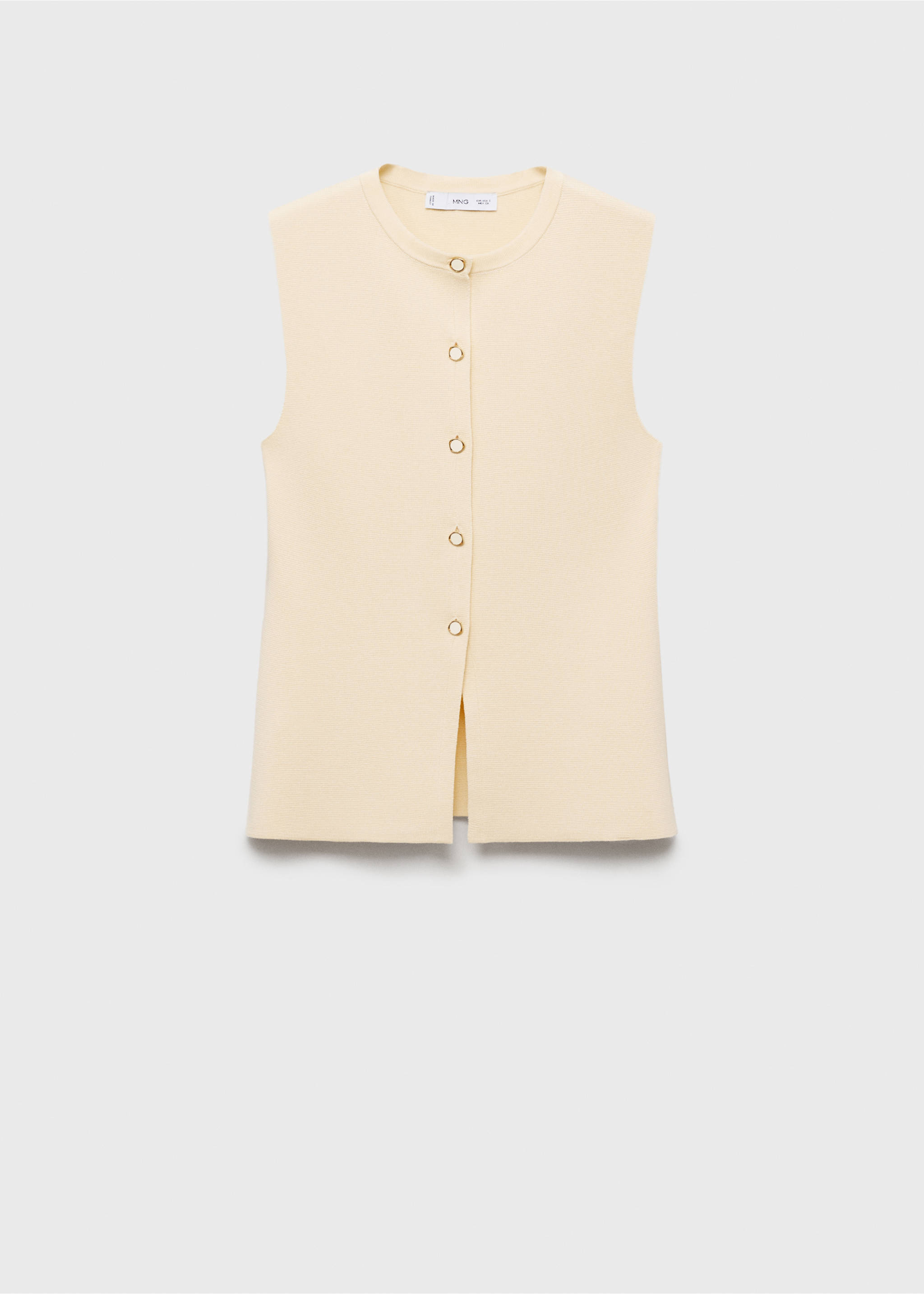 Fine-knit waistcoat with buttons - Article without model, Ecru. Ref: 87015764-00.