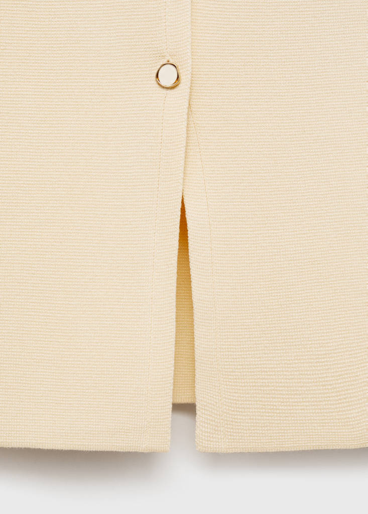 Fine-knit waistcoat with buttons — Ecru