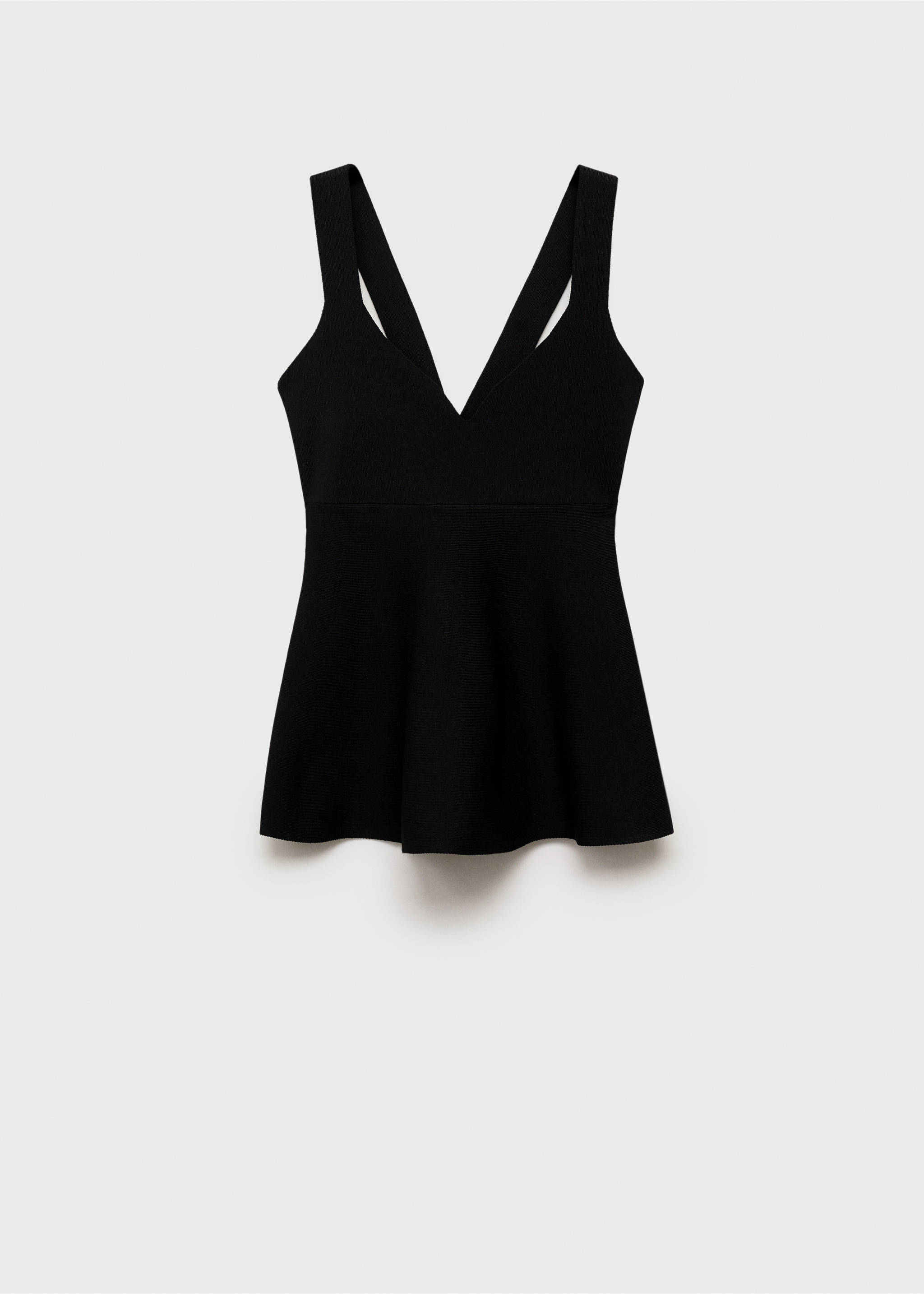Top punto fino peplum - Artículo sin modelo, Negro. Ref: 87015765-00.